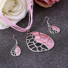 Load image into Gallery viewer, Jewelry Sets Handmade Gem Statement Silver Plated Necklace Earrings Set